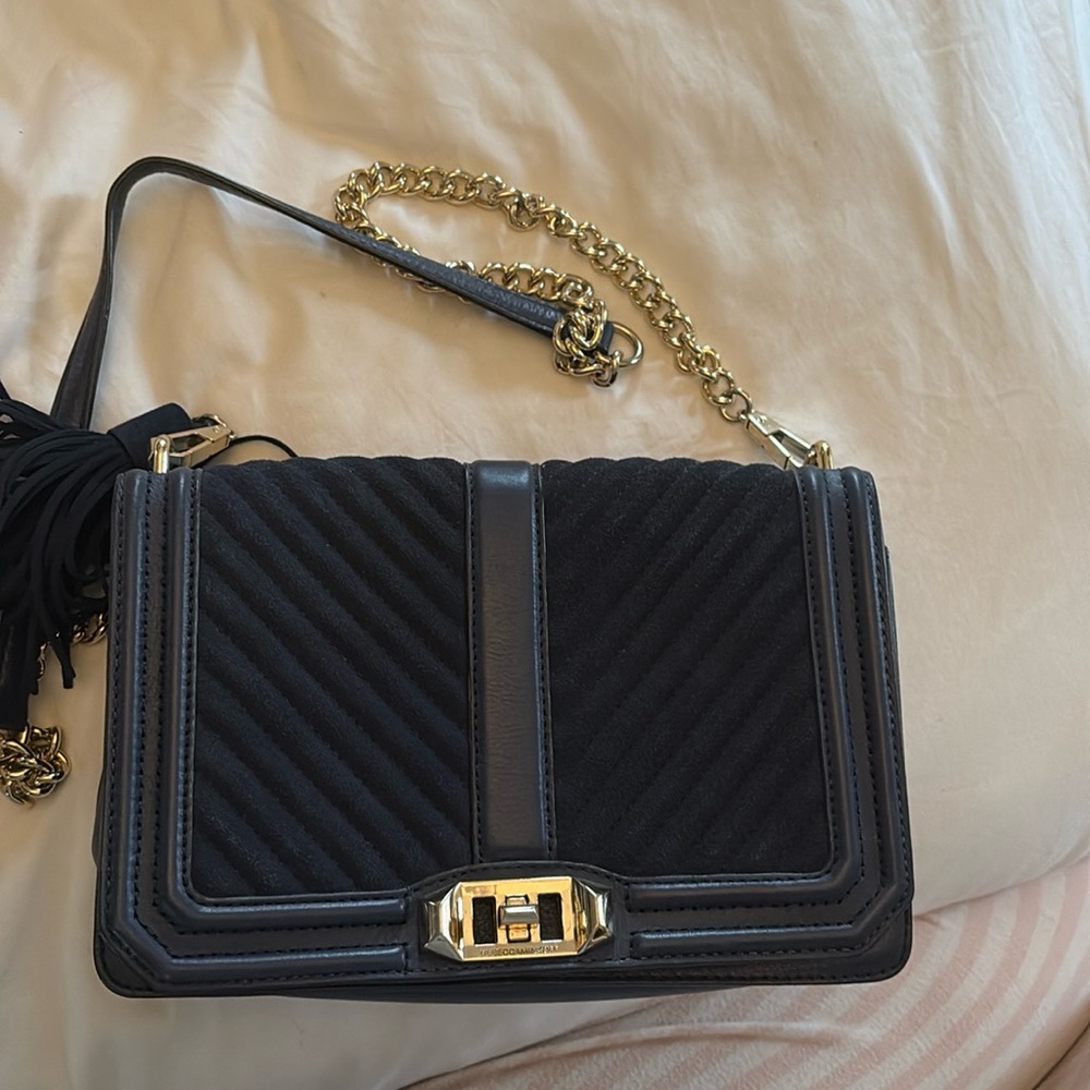 Rebecca minkoff cross body with gold chain